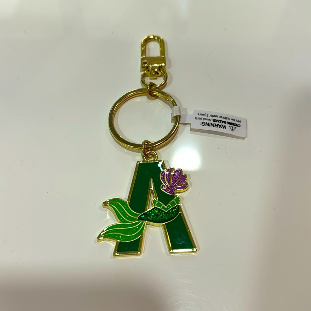 Disney little mermaid keychain, A initial.